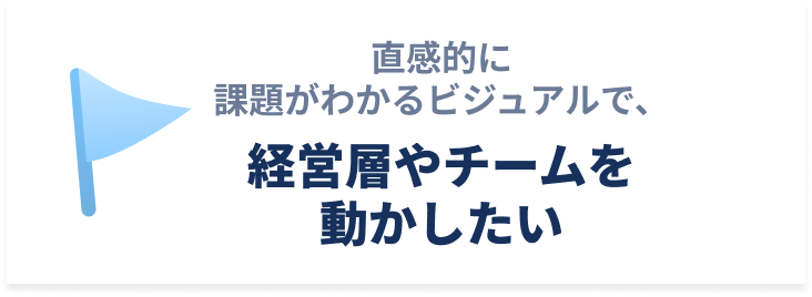 直感的に課題が伝わるビジュアルで経営層やチームを動かしたいという課題を示すイラスト